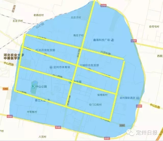 定州市内街道地图图片